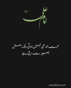 Hazrat Ali Quotes about Love in urdu